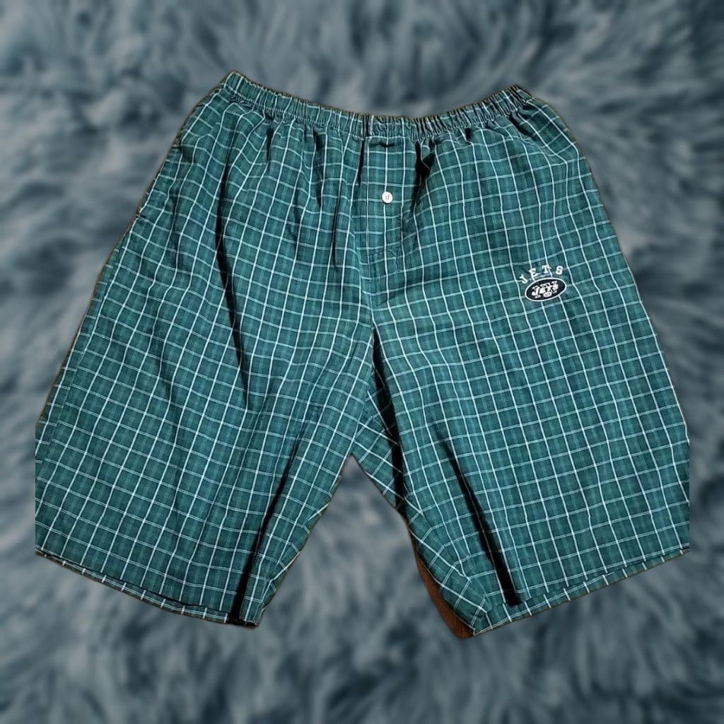 Sea New York New York Jets Loungewear Shorts Mens 36-38" Green Plaid Sleep Shorts NFL Jets Fan Green 100% Cotton Size US 36 / EU 52 - 1 Thumbnail