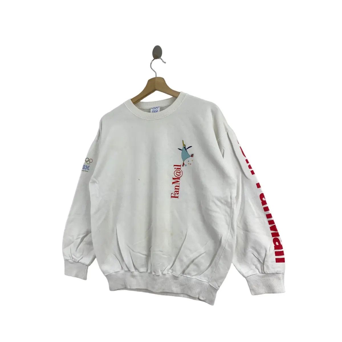 Disney Vtg 1998 IBM FAN MAIL x OLYMPIC NAGANO Penguin Sweatshirt Size M / US 6-8 / IT 42-44 - 3 Thumbnail