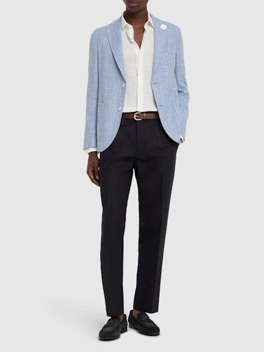 Z Zegna o1lsvrm0525 Cotton & Linen Pants in Navy Blue Size US 30 / EU 46 - 3 Thumbnail