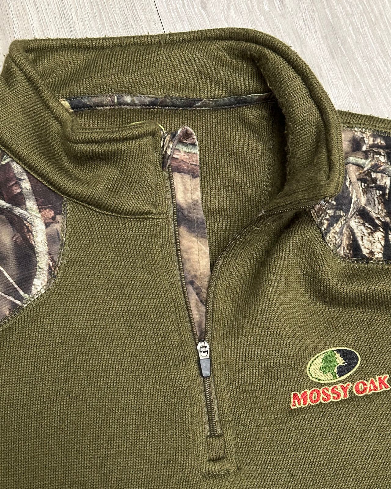 Mossy Oaks Mossy Oak Boxy 1/4 Zip Olive Green/Camo Sweatshirt Size XL Size US XL / EU 56 / 4 - 4 Thumbnail