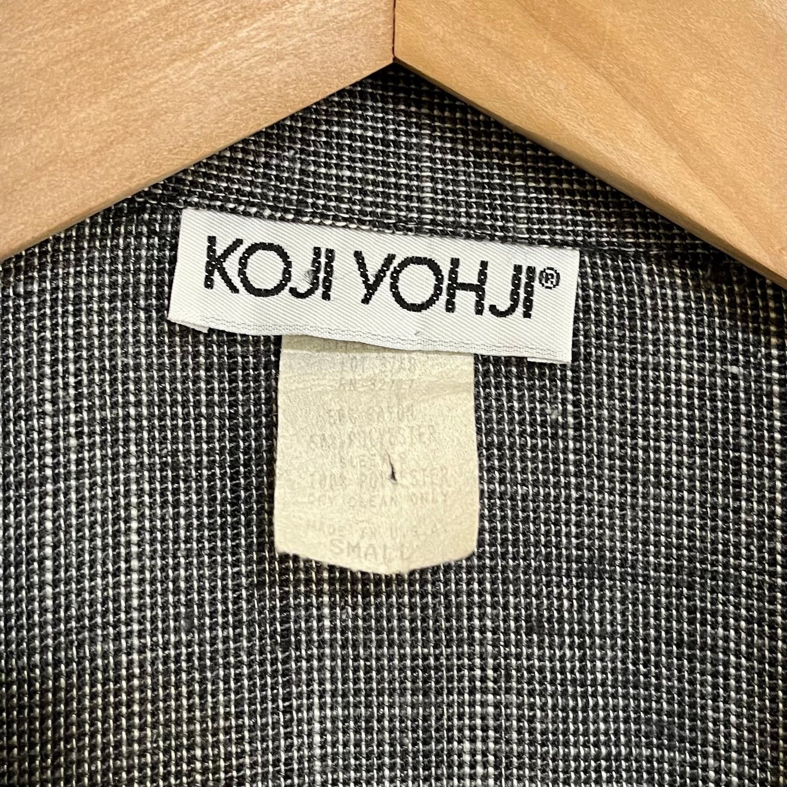 Vintage Vintage Koji Yohji Gray Blazer w/ Black Chiffon Puff Sleeves Size S / US 4 / IT 40 - 4 Thumbnail