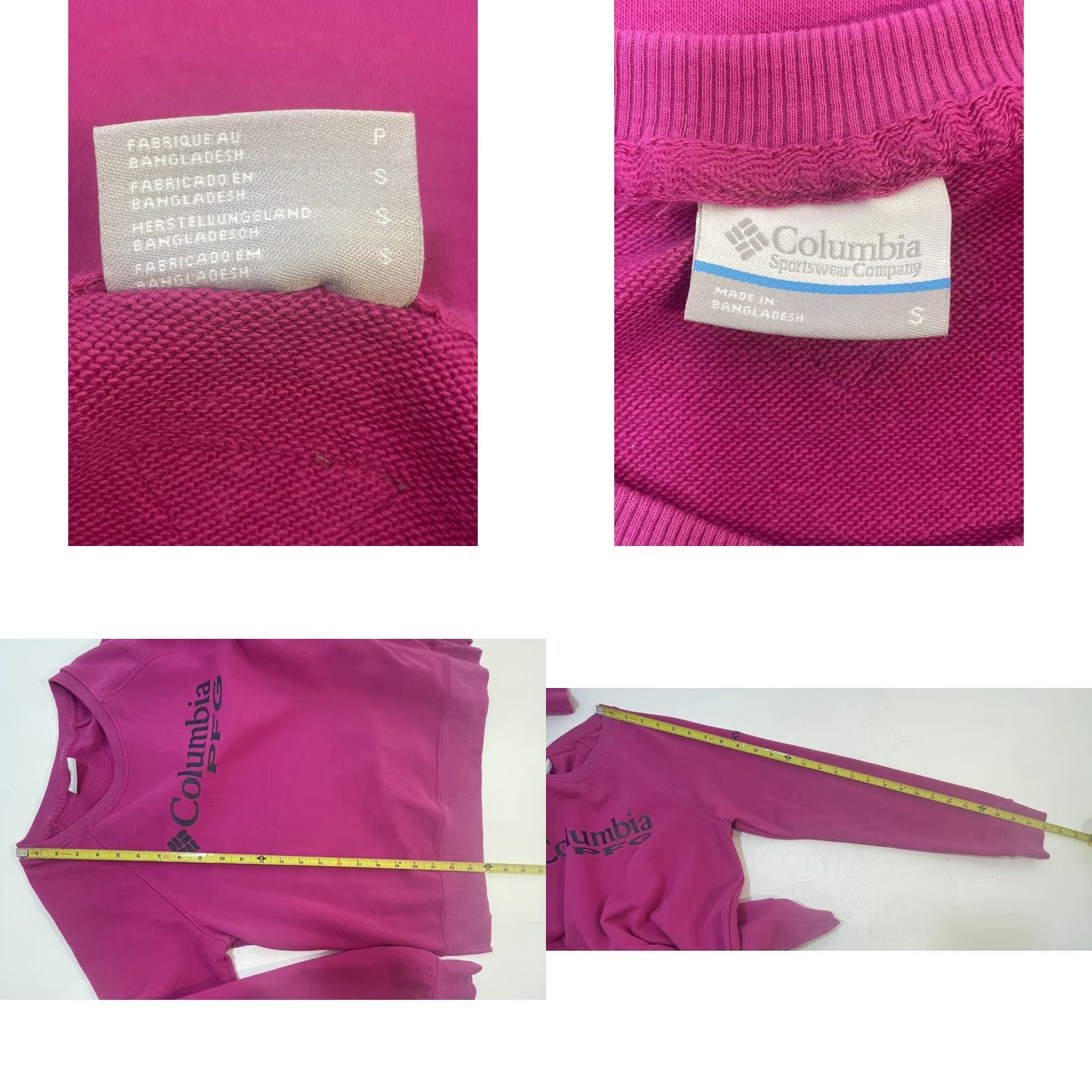 Spell Columbia PFG Sweatshirt Women Small Pink Crew Neck Logo Front Spell Out Navy Blue Front Logo Pullover Regular Fit Long Sleeve Activewear"} Size S / US 4 / IT 40 - 10 Thumbnail