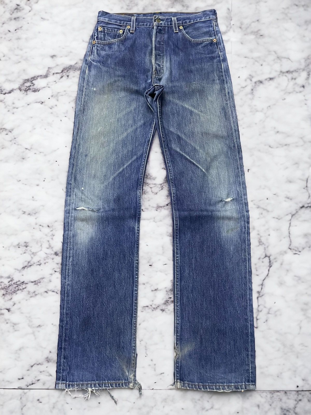 Levi's × Vintage Vintage Levis 501 90s Distressed Jeans Size US 30 / EU 46 - 1 Thumbnail