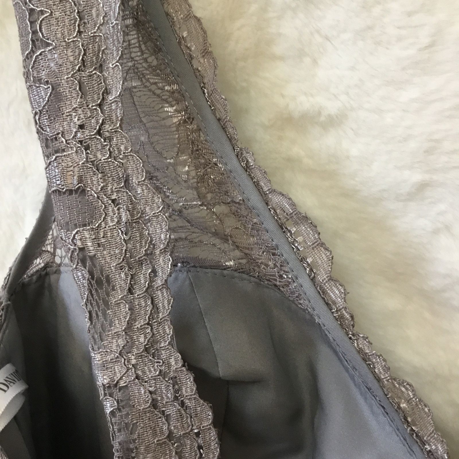 Other David's Bridal Short Tank Metallic Lace Dress Size XS / US 0-2 / IT 36-38 - 16 Thumbnail