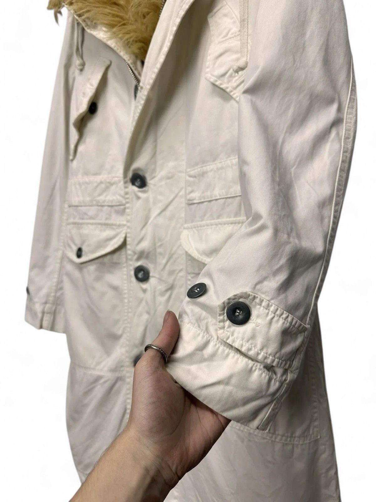 Hysteric Glamour White longline jacket modern minimalist trench style Size US S / EU 44-46 / 1 - 4 Thumbnail