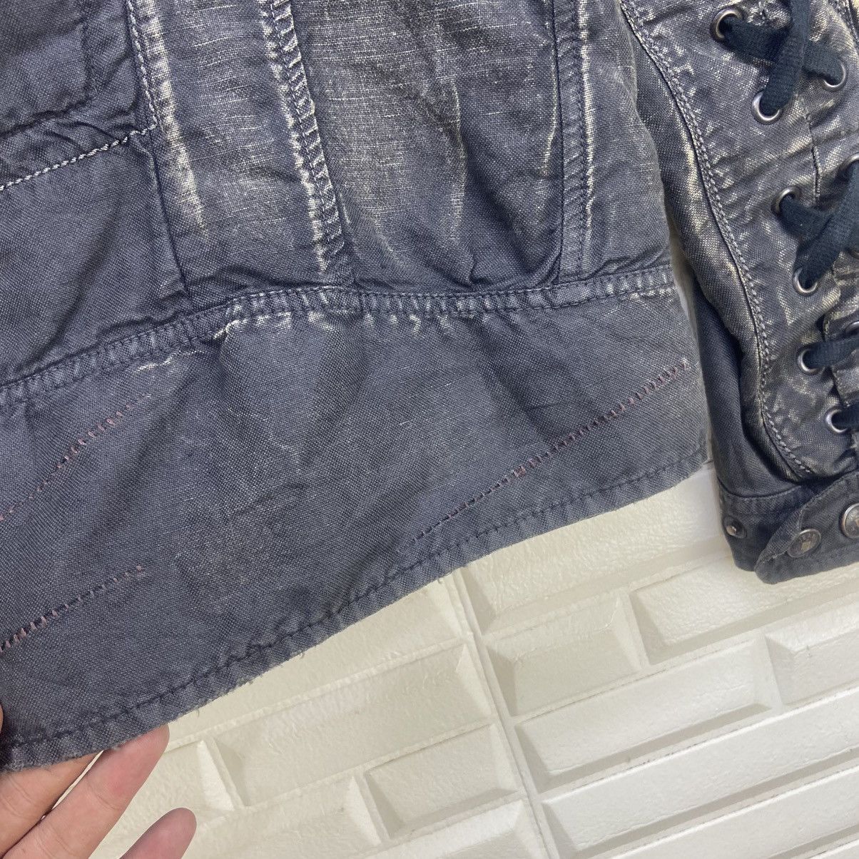 Marithe + Francois Girbaud MFG Lace Up Stylish Biker Distressed Design Jacket Size US S / EU 44-46 / 1 - 7 Thumbnail