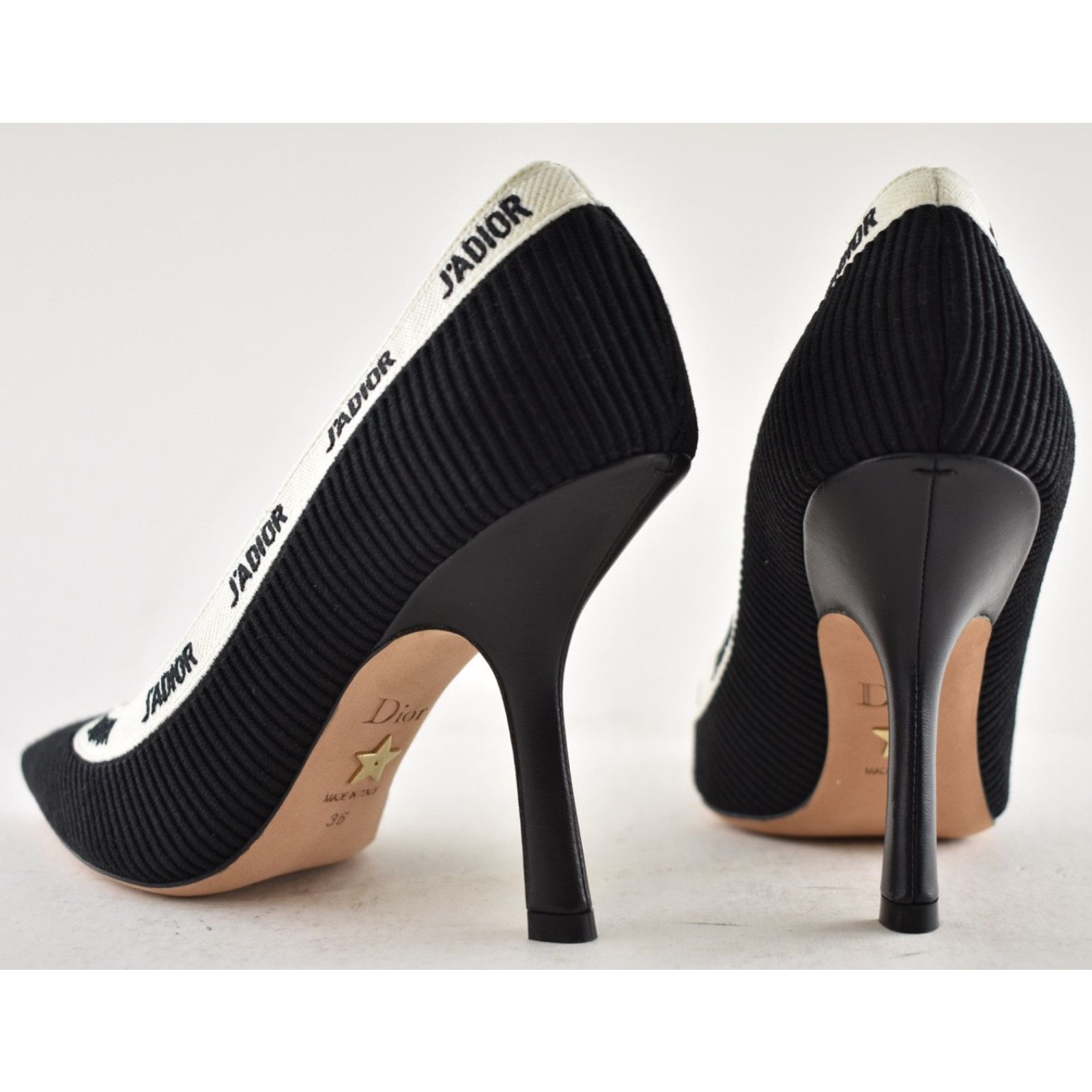 Dior Dior J'adior Jadior Black White Ribbon Logo Embroidered Size US 8.5 / IT 38.5 - 16 Thumbnail