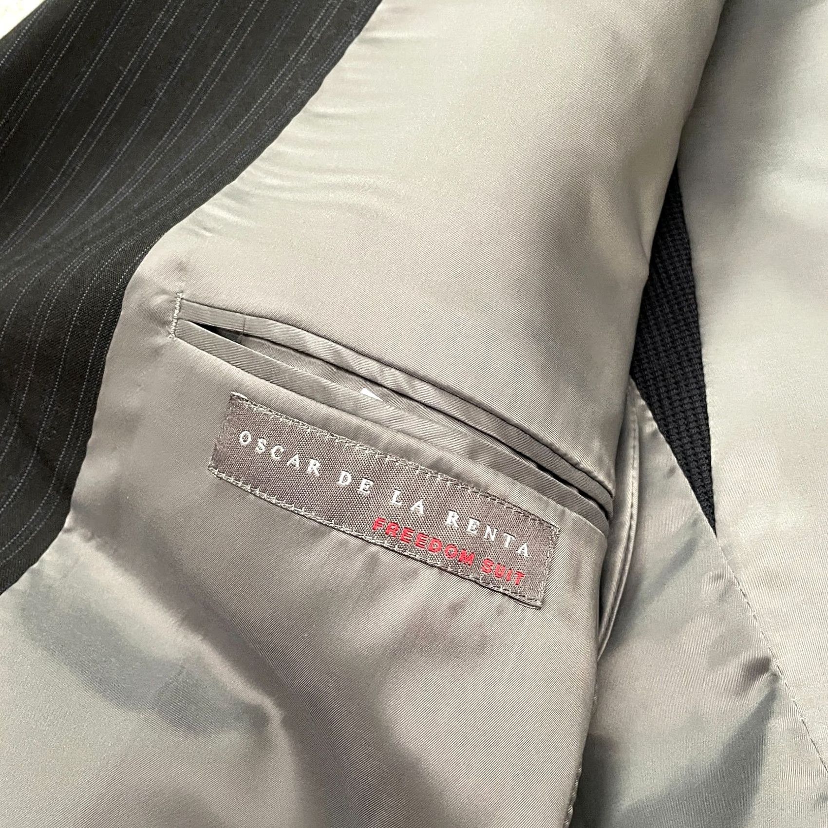 Oscar De La Renta Oscar de la Renta Blazer Men 42R Black Striped Wool Business Jacket Size 42R - 4 Thumbnail
