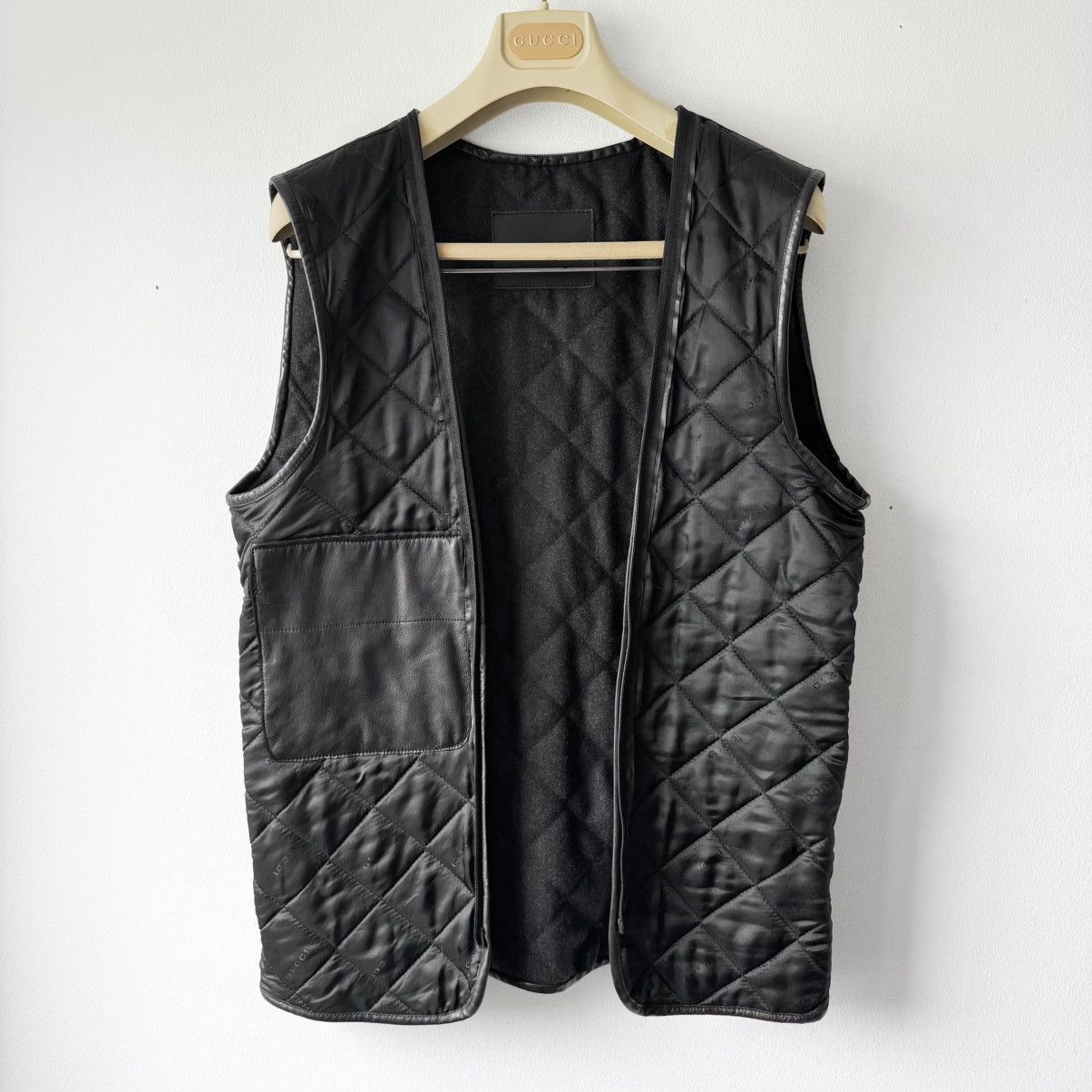 Gucci Gucci Tom Ford FW1996 Double Breasted Lined Leather Peacoat Size US M / EU 48-50 / 2 - 13 Thumbnail