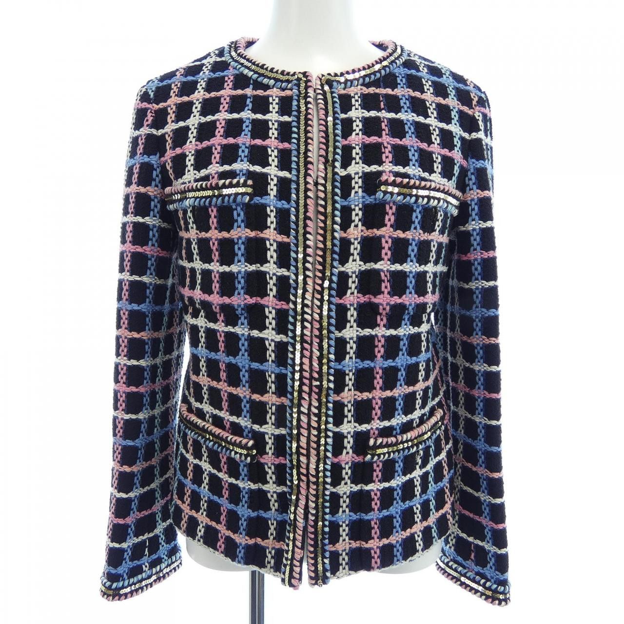 Chanel Chanel Chanel Collarless Jacket Textile Outerwear P72500V64261 DUTY FREE for USA Size ONE SIZE - 1 Thumbnail