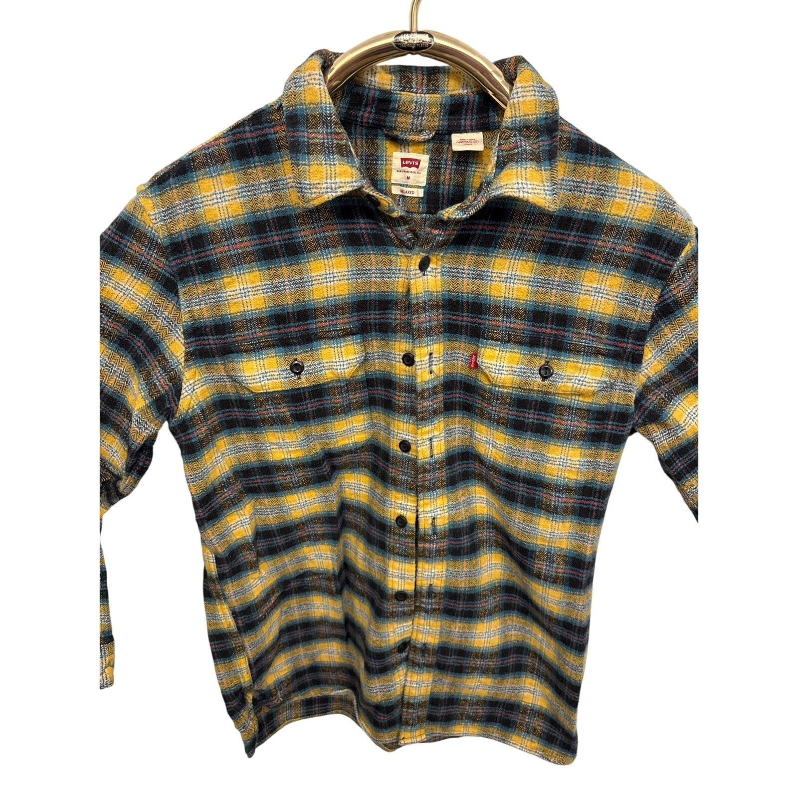 Levi's LEVI’S Herringbone Check Plaid Soft Cotton Flannel Size M Size US M / EU 48-50 / 2 - 2 Thumbnail