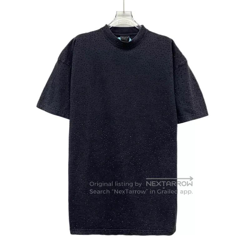 Balenciaga Balenciaga Black Full Rhinestone Design Cotton Round Neck Size US M / EU 48-50 / 2 - 1 Thumbnail