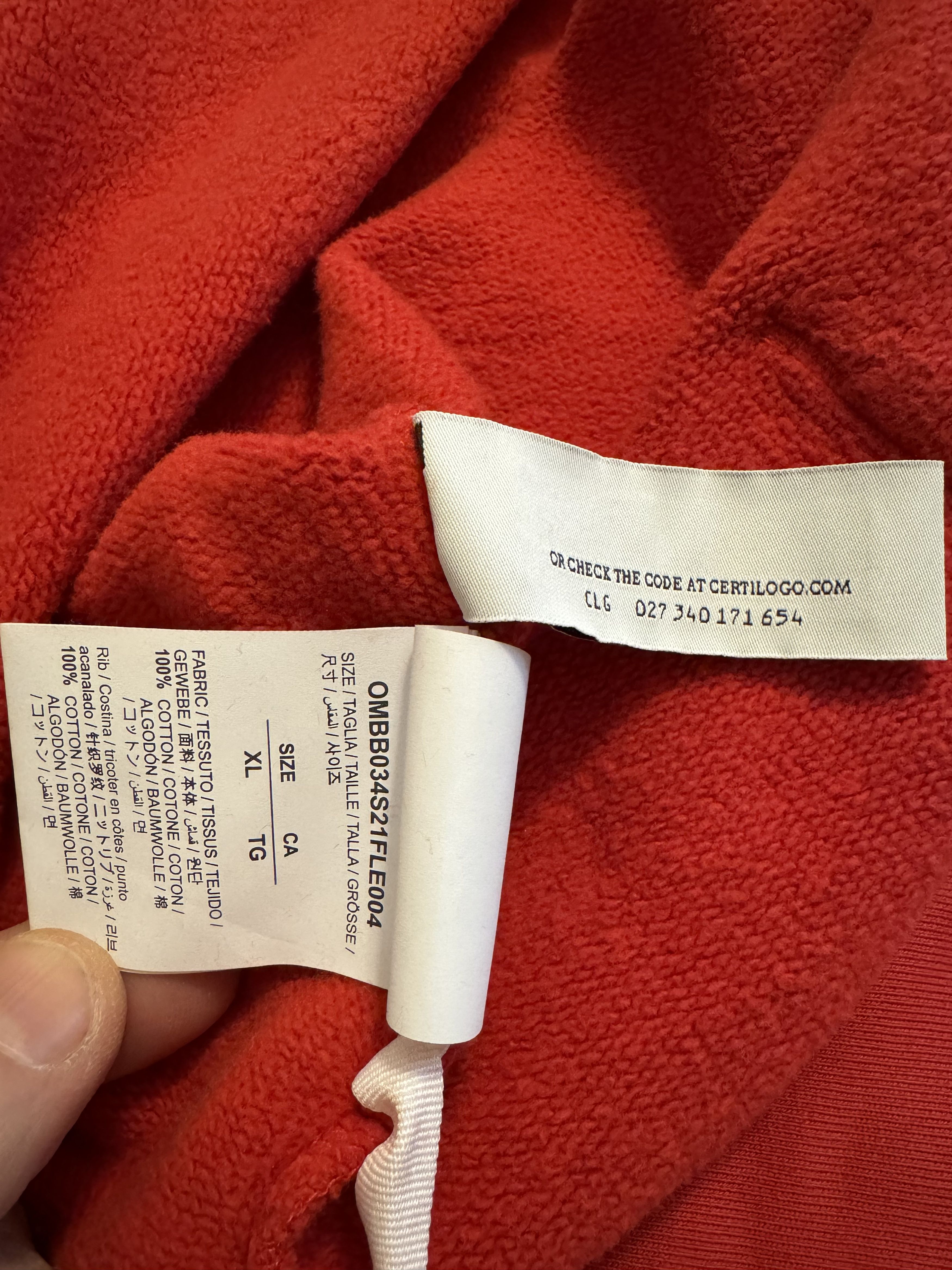 Off-White Off-White Arrows-print logo hoodie red Size US XL / EU 56 / 4 - 5 Thumbnail
