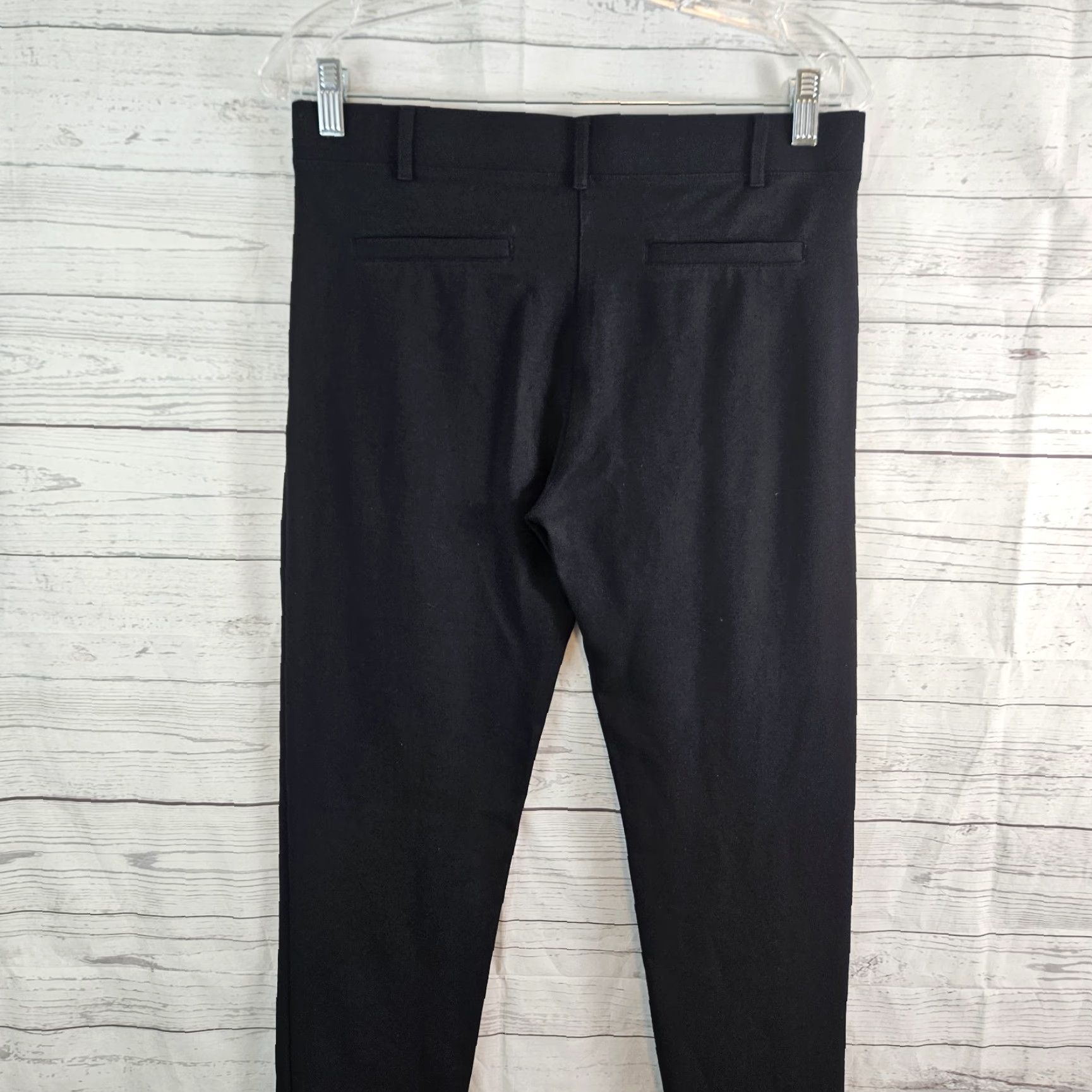 Vintage Betabrand Womens Ponte Knit Skinny Pants Sz Medium Long Black Mid Rise Pants Women Long Inseam 28.5" Stretch Knit Lightweight Size 32" / US 10 / IT 46 - 4 Thumbnail