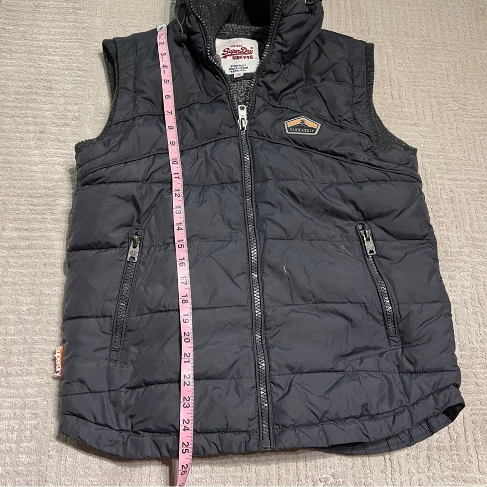 Superdry Superdry Men’s Medium Premium Black Label Hooded Vest Size US M / EU 48-50 / 2 - 4 Thumbnail