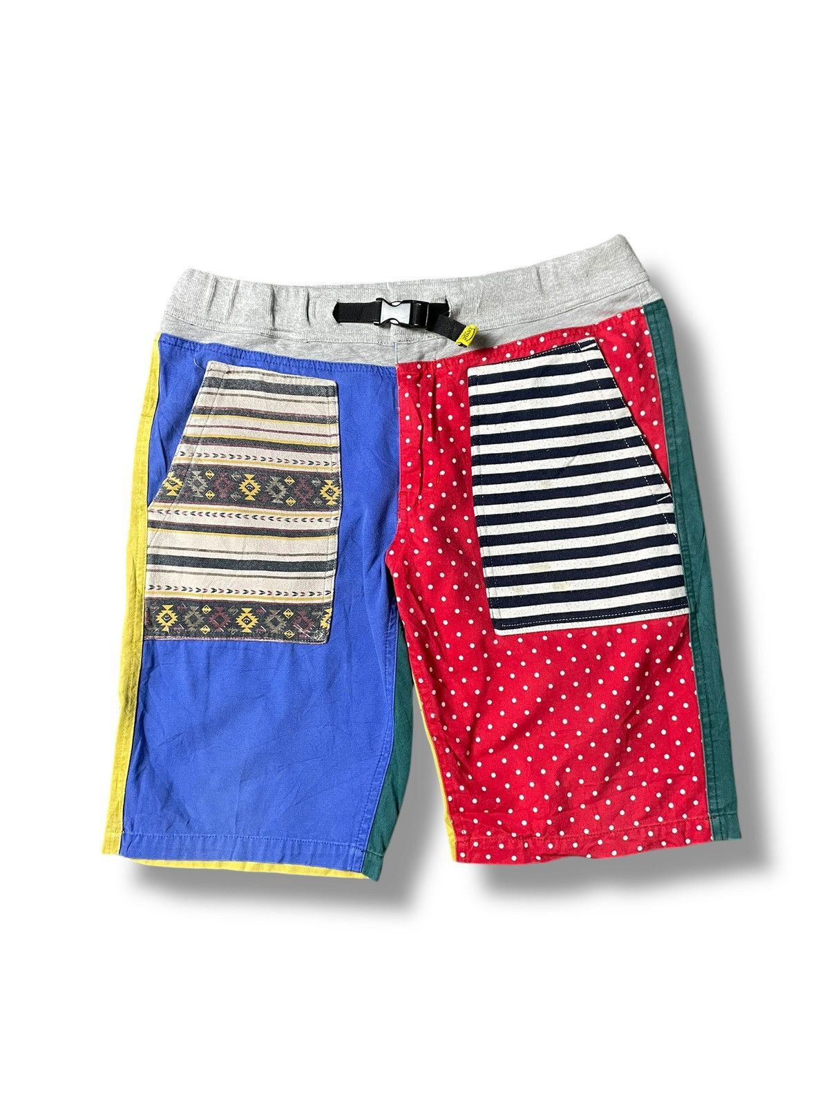 Designer × Japanese Brand UP Start Brand Colourblock Shorts (65) Size US 34 / EU 50 - 1 Thumbnail