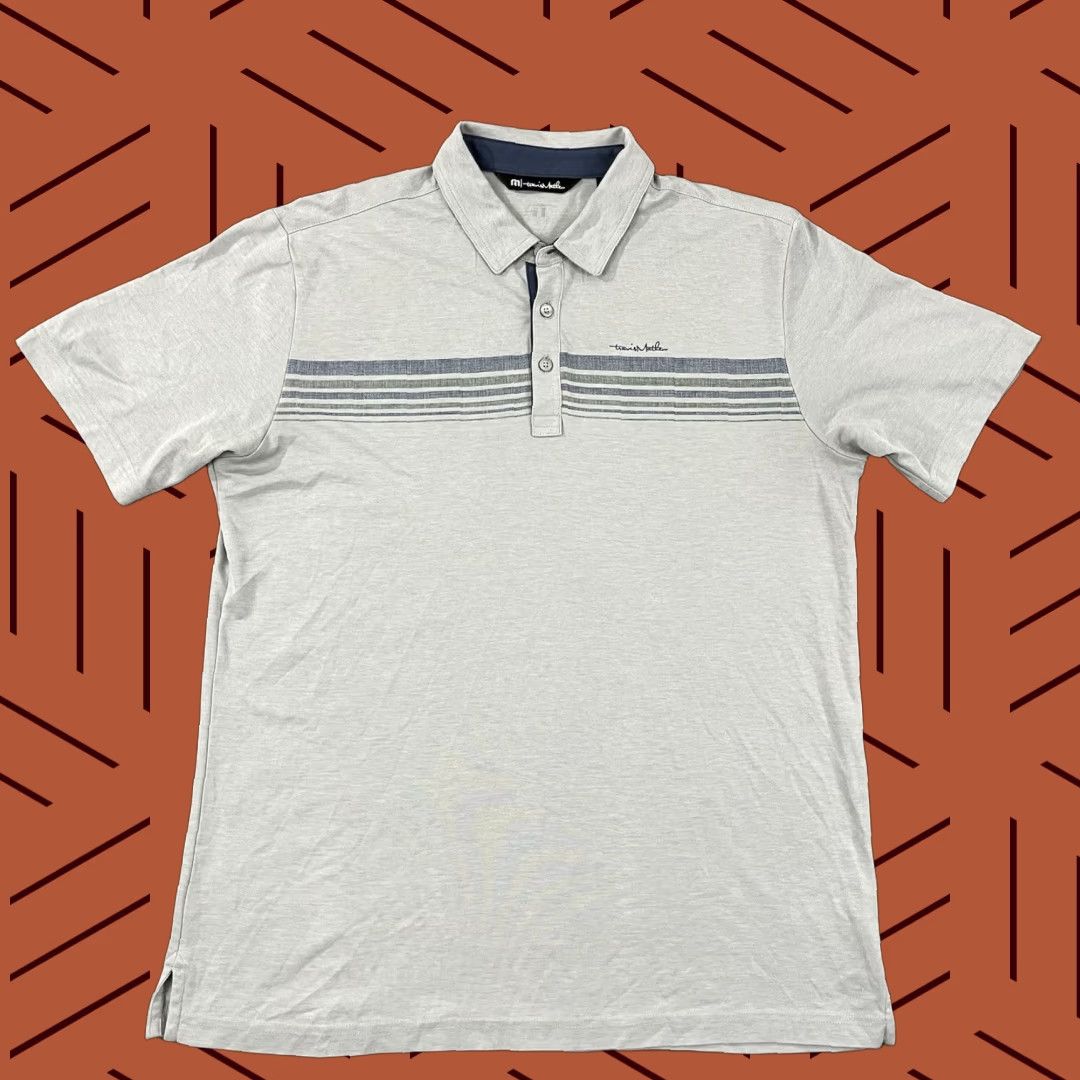 TravisMathew Travis Mathew Polo Shirt Large Gray Golf Performance Casual Sport Stretch Mens Size US L / EU 52-54 / 3 - 1 Thumbnail
