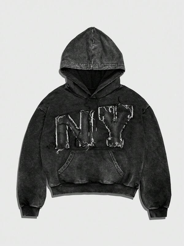 Japanese Brand Embroidery Black Washed Men women Hoodie Size US M / EU 48-50 / 2 - 1 Thumbnail