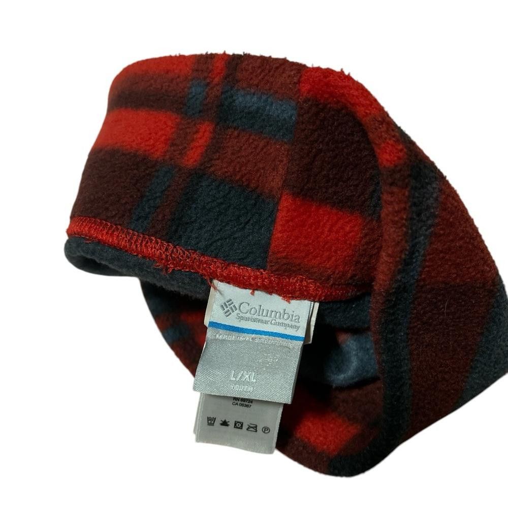 Columbia Columbia Fleece Beanie - Red and Grey Plaid - L/XL Size ONE SIZE - 2 Thumbnail