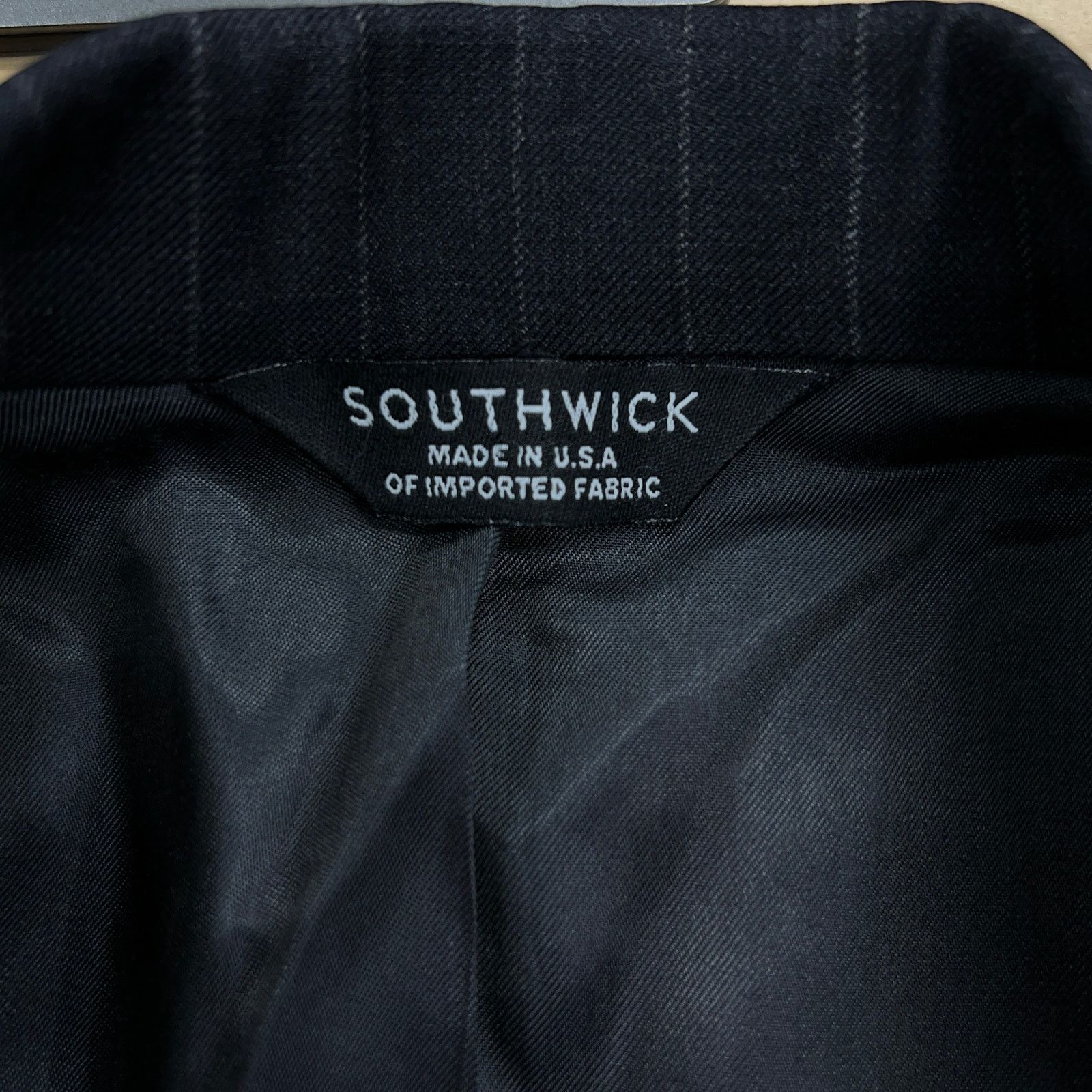 Southwick Southwick Mens Size 44XL Extra Long Suit 2 Piece Pinstripe Size 44L - 20 Thumbnail