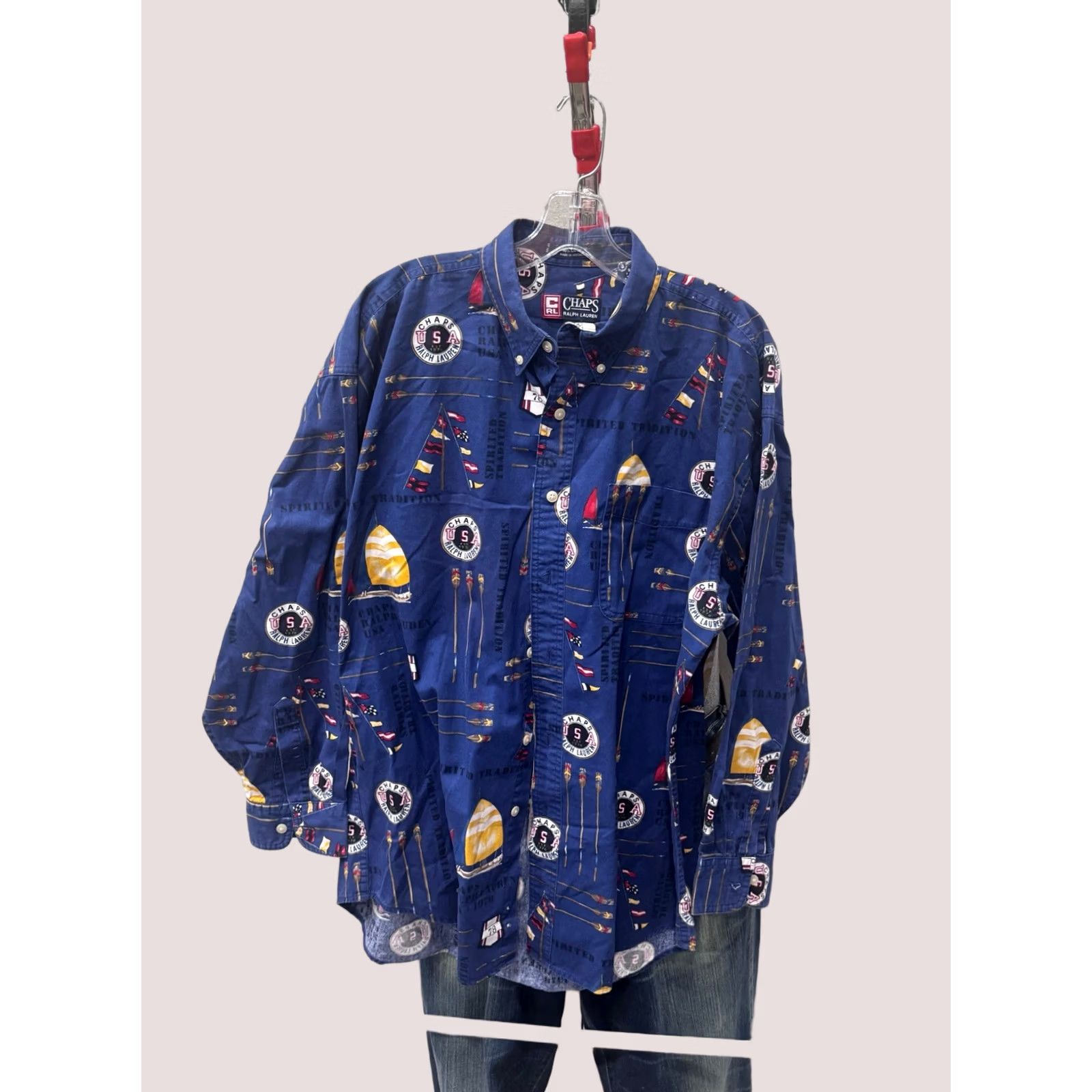 Ralph Lauren RARE Chaps Ralph Lauren WILD Artwork LONG SLEEVE SHIRT Large L Multicolor Mens Shirt Size US L / EU 52-54 / 3 - 1 Thumbnail