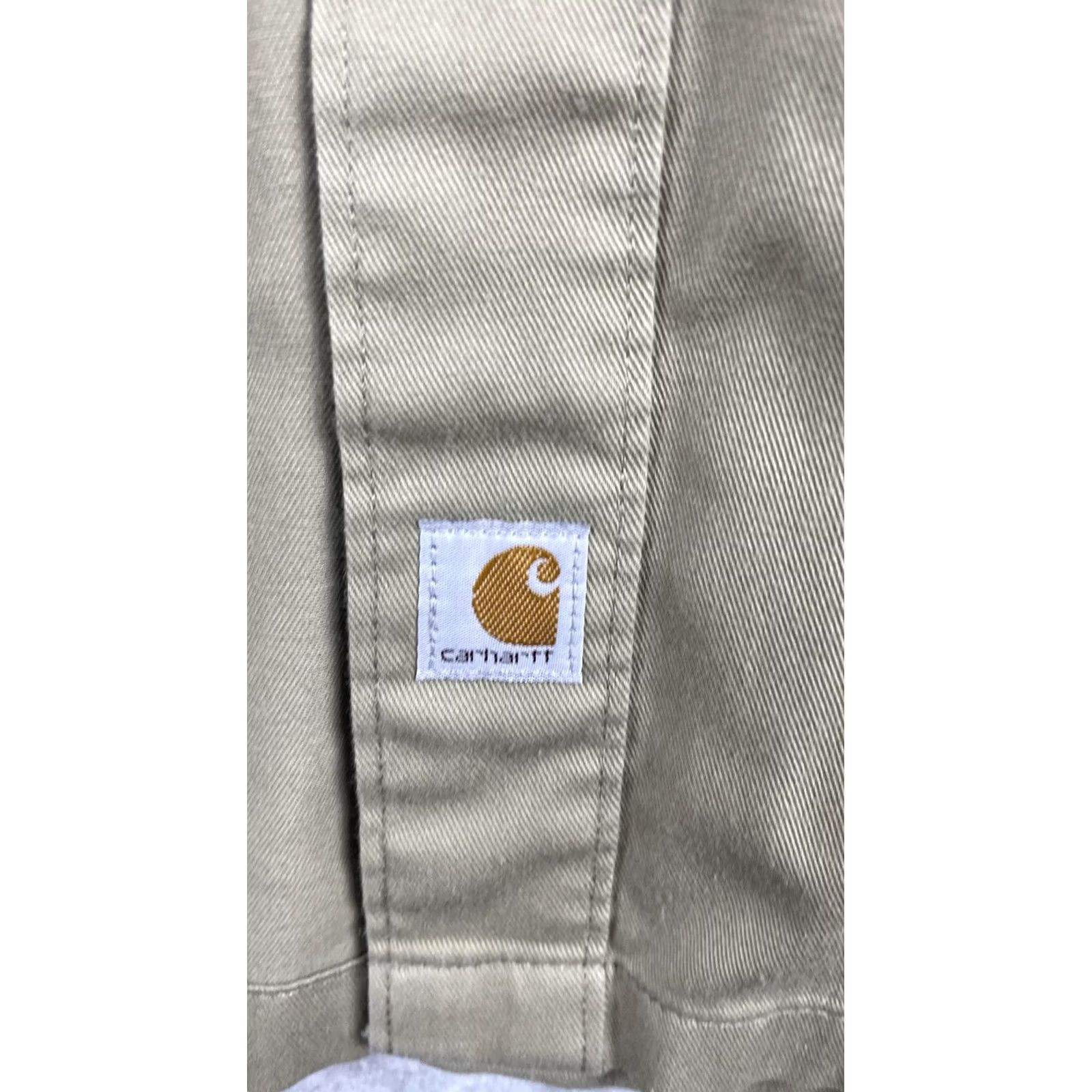 Carhartt Carhartt Shirt Mens Big 4XL Beige Solid Short Sleeve Button Twill Workwear Size US XXL / EU 58 / 5 - 2 Thumbnail