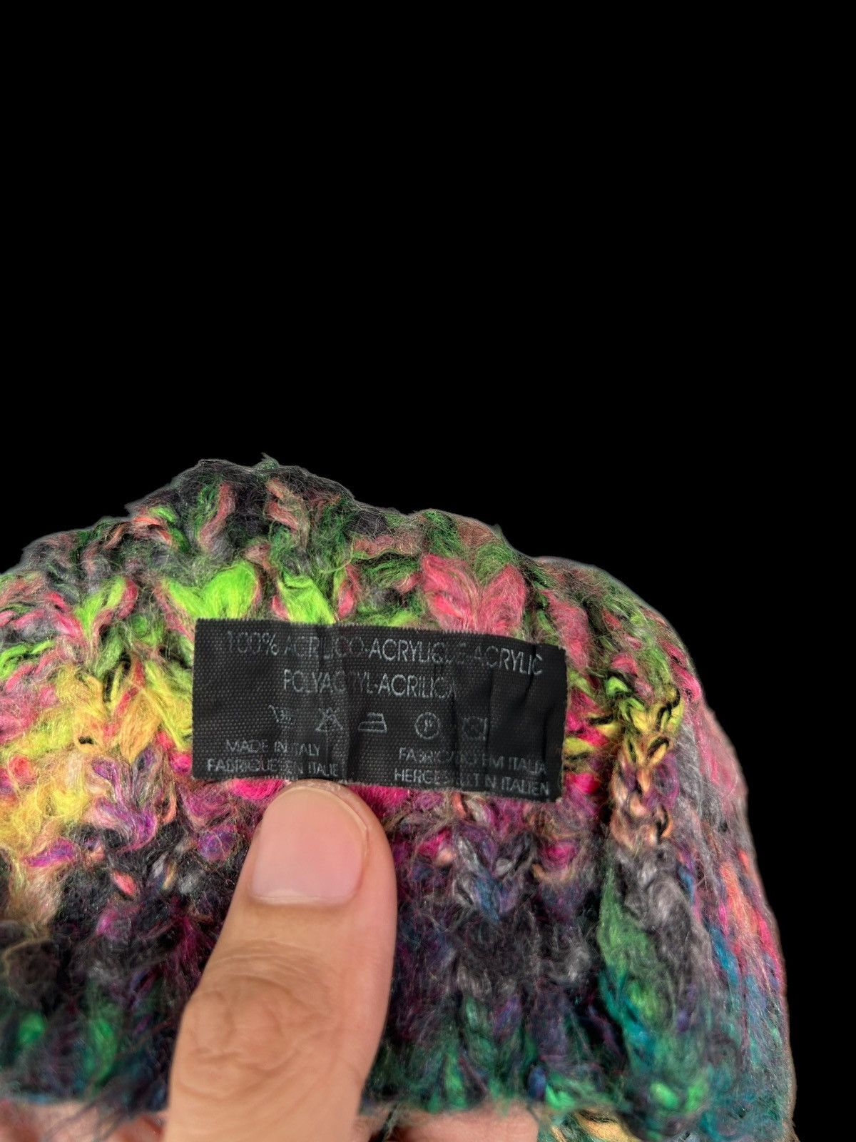 Japanese Brand × Kapital × Vintage Rare Crochet Knitted Hairy Made Italy Beanie Hats ☠️☠️ Size ONE SIZE - 6 Thumbnail