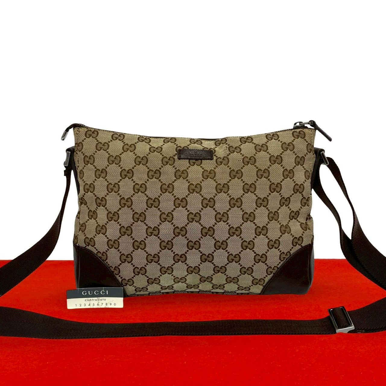 Gucci Gucci Gucci GG Canvas Leather Shoulder Bag Textile Shoulder Bag DUTY FREE for USA Size ONE SIZE - 1 Thumbnail