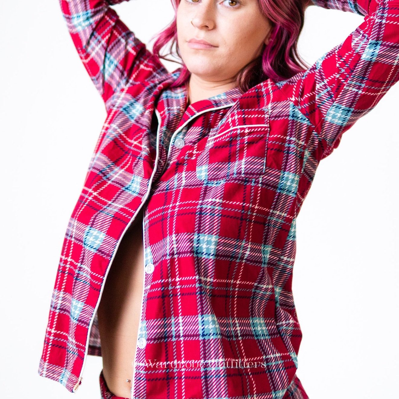 Designer Wonderly Intimates Plaid Flannel Pajamas Size ONE SIZE - 7 Thumbnail