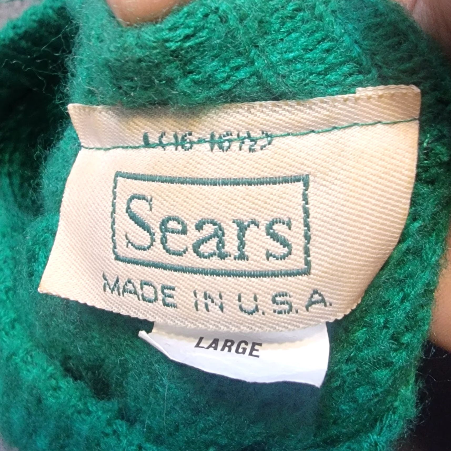Sears VINTAGE Sears Acrylic Sweater Green Large 70s L Sweater Blank Mens Women? Size US L / EU 52-54 / 3 - 3 Thumbnail