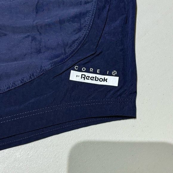 Reebok NWT REEBOK CORE IO AM SHINY WOVEN TRAINING SHORTS NAVY SZ SM Size 22" - 3 Thumbnail