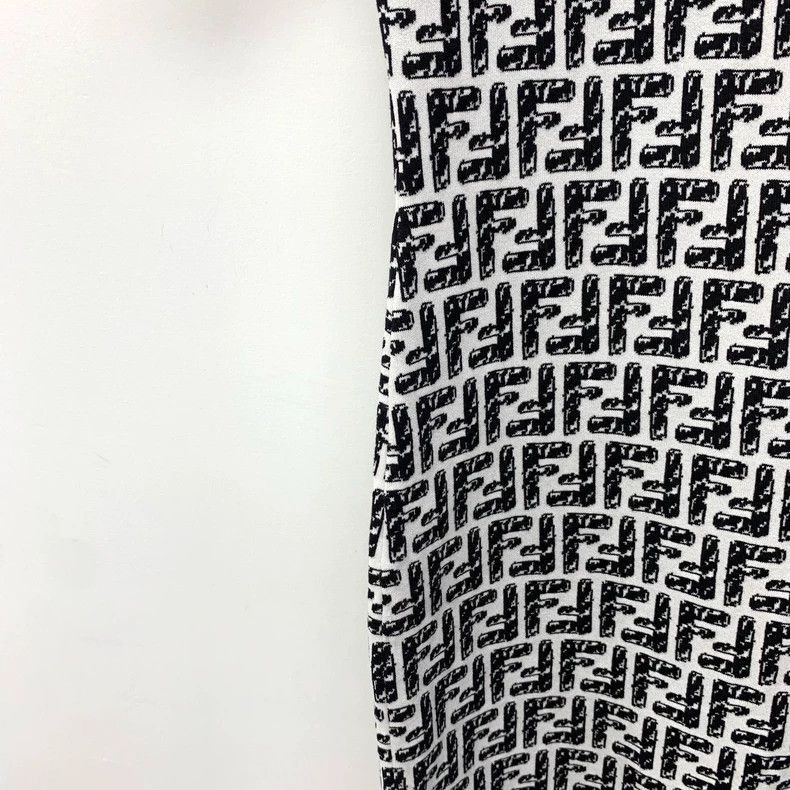 Fendi Fendi Gray Logo Print Cotton Dress Size US 42 / EU 58 - 4 Thumbnail