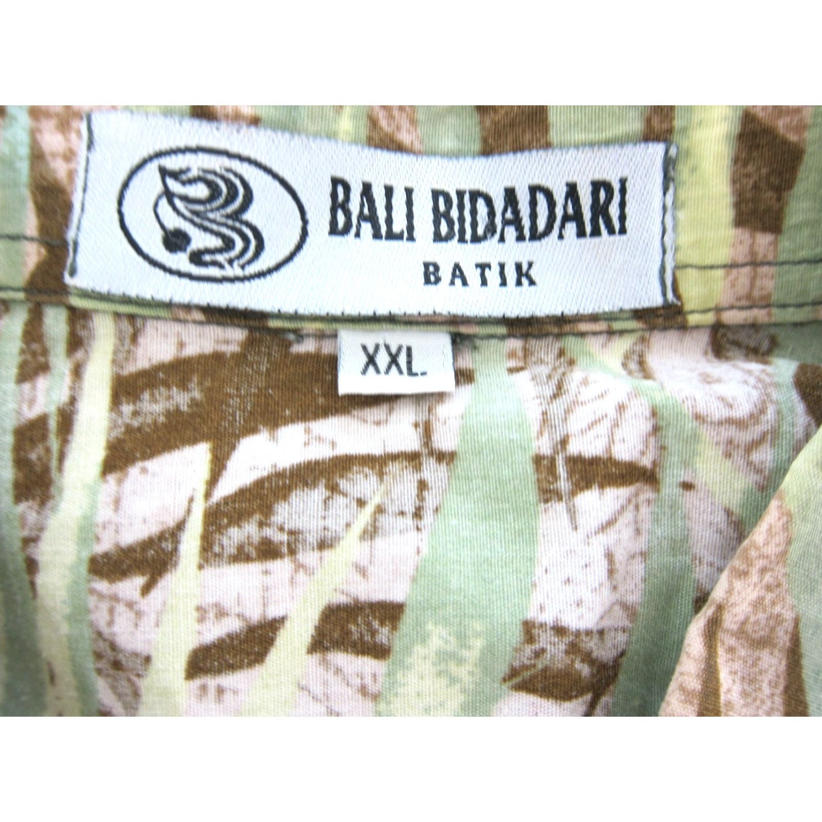 Vintage VTG Bali Bidadari Batik Floral Hawaiian Shirt 2X Green Brown Blue Short Sleeve Men Bitcoin? Size US XXL / EU 58 / 5 - 3 Thumbnail