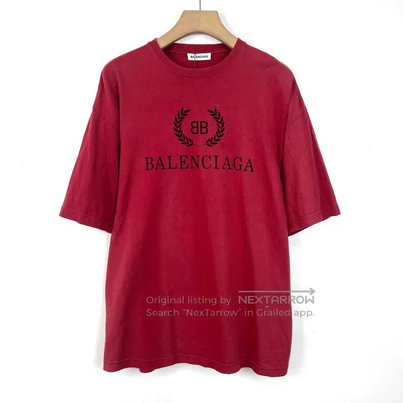 Balenciaga Balenciaga Red BB wheat ear print short-sleeve t-shirt Size US S / EU 44-46 / 1 - 2 Thumbnail