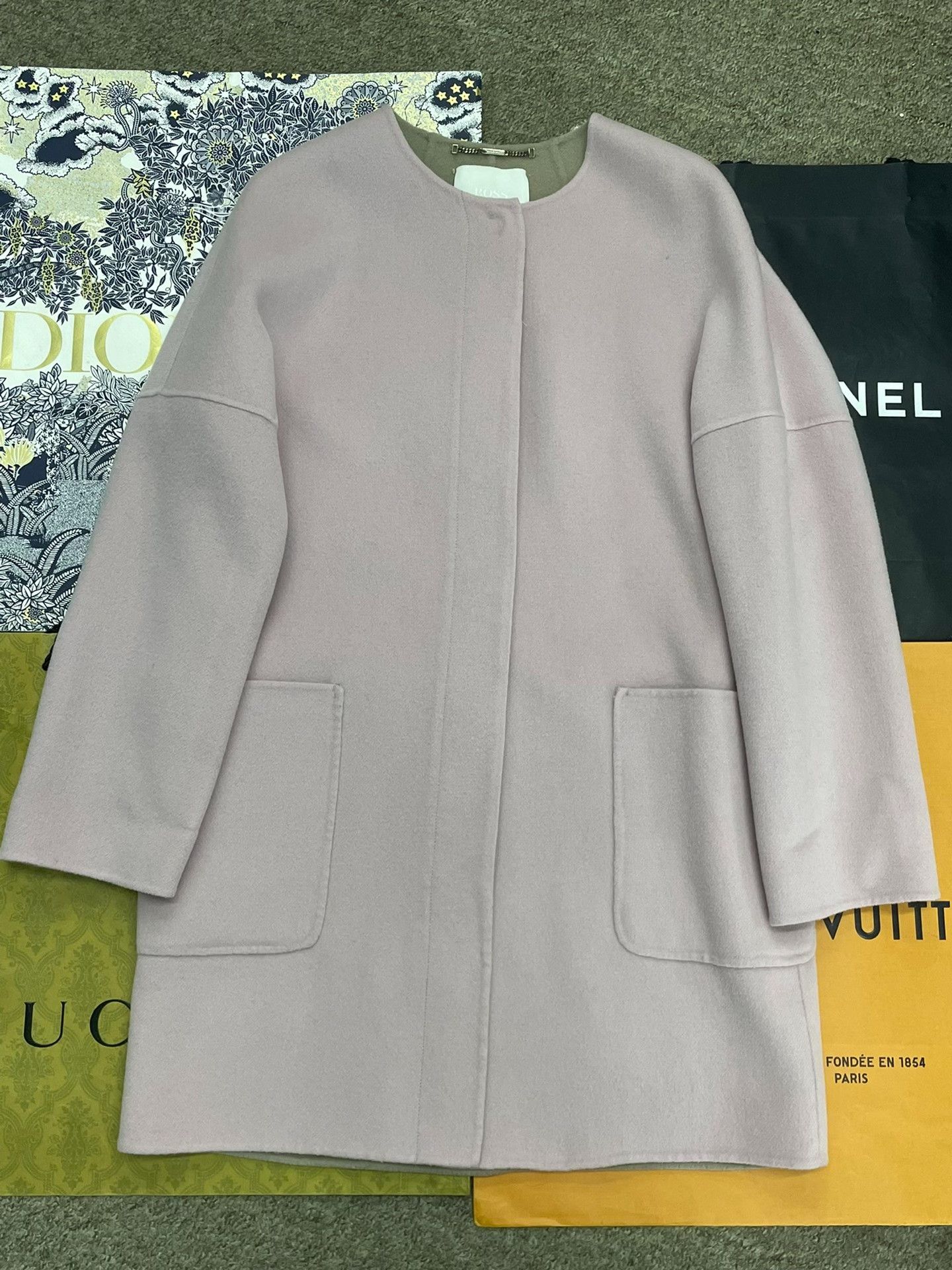 Hugo Boss BOSS Pink Wool Coat Size S / US 4 / IT 40 - 1 Thumbnail
