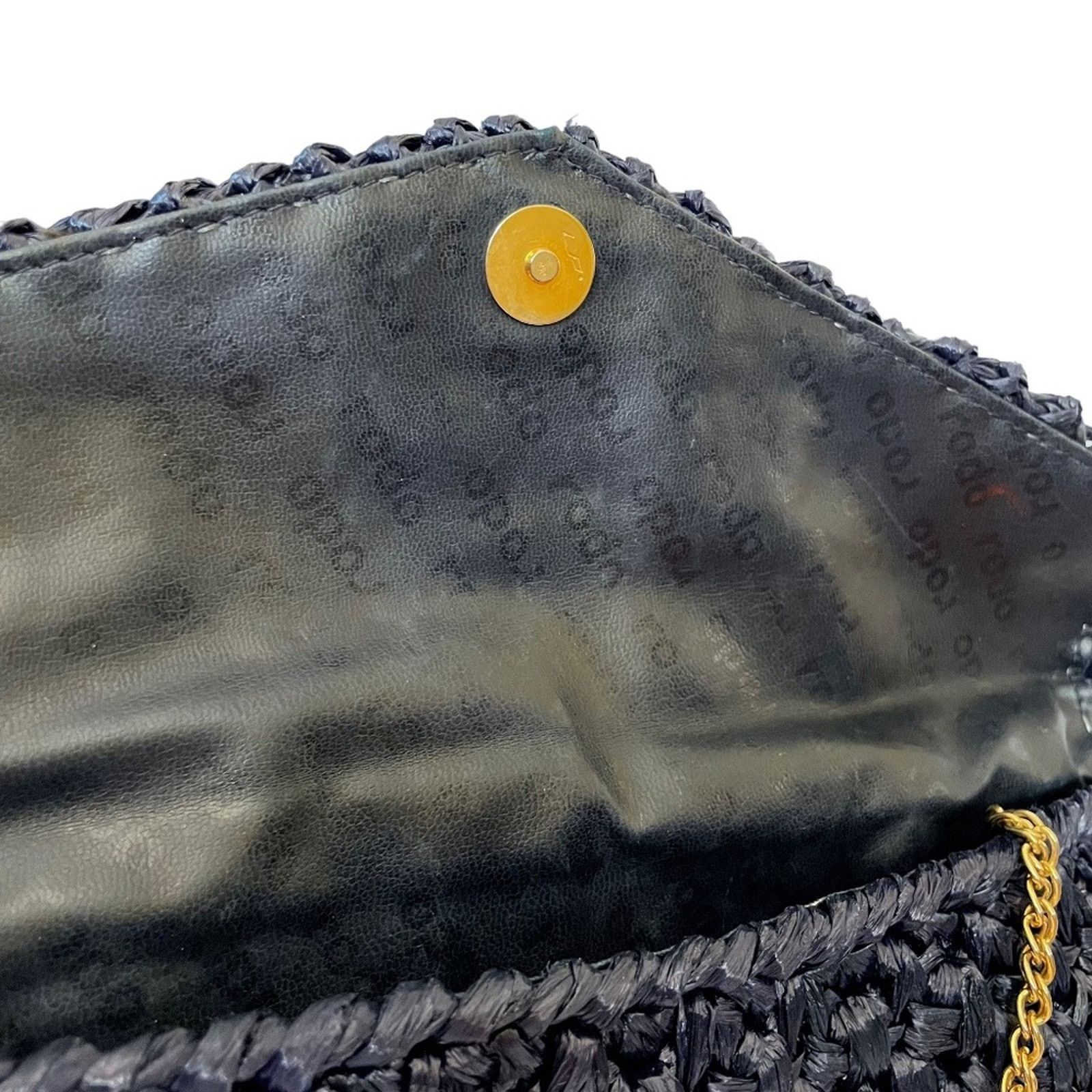 Vintage Rodo Italy Vintage Navy Blue Woven Straw Envelope Clutch Bag Size ONE SIZE - 9 Thumbnail