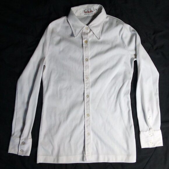 Other Vintage La Scala Polyester Disco Shirt White Size L / US 10 / IT 46 - 2 Thumbnail
