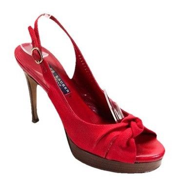 Ralph Lauren Ralph Lauren Collection Womens Knot Slingback Heels Red Made Size US 9.5 / IT 39.5 - 1 Thumbnail