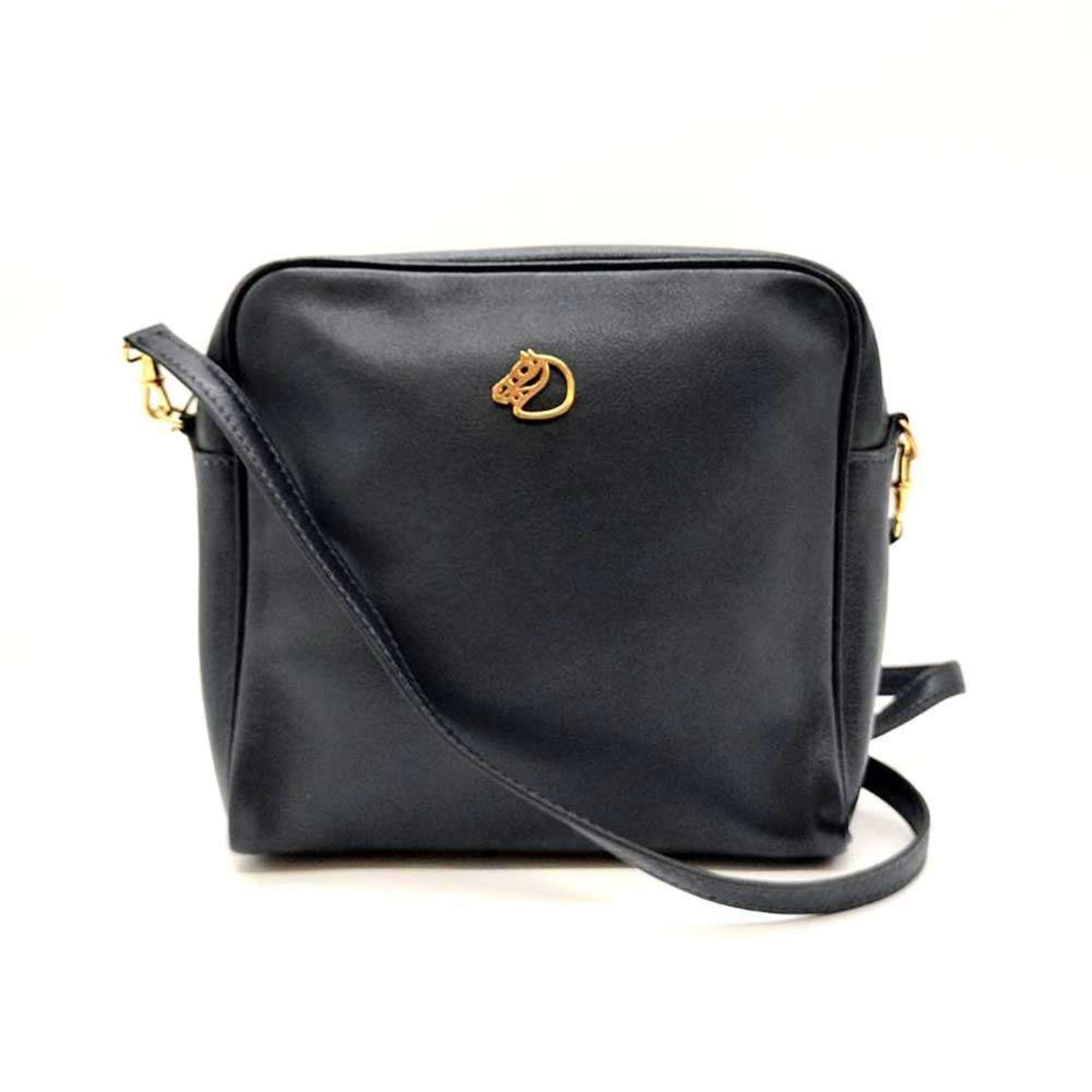 Hermes Jockey Mini Shoulder Bag Navy Pochette Horse Motif Women's Veau Gulliver Leather Hermes in Blue