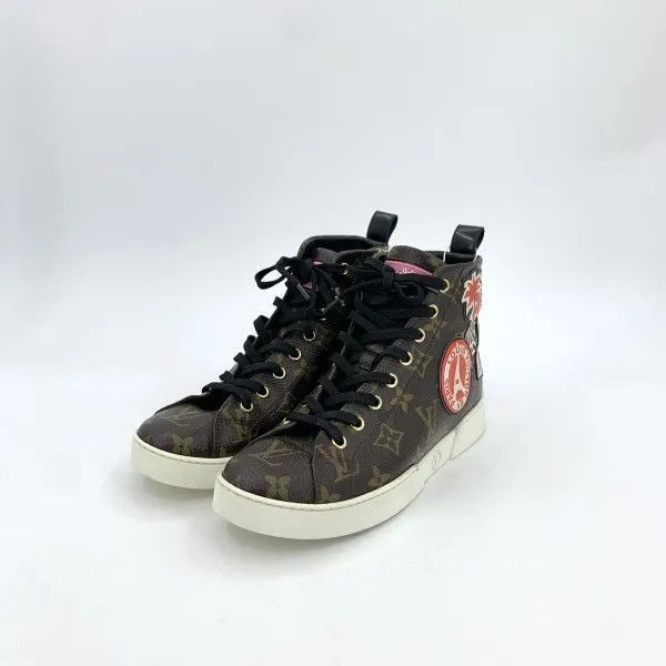 Louis Vuitton Louis Vuitton Brown Leather Casual High-Top Sneakers -2508 Size US 5.5 / EU 38 - 1 Thumbnail