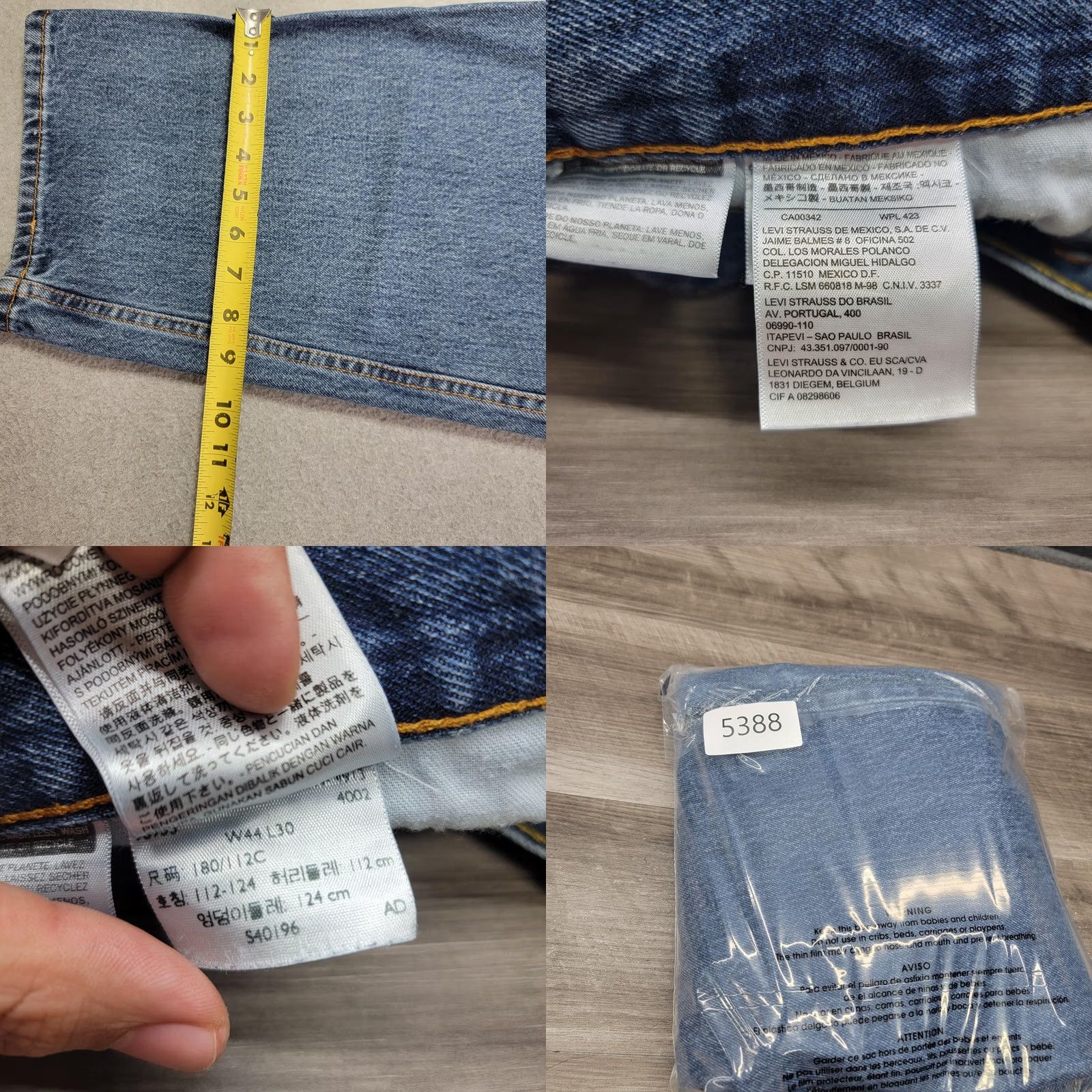 Levi's Levi's 550 Jeans Mens 44x30 Blue Relaxed Fit Tapered Leg Medium Wash Denim Pants Jeans Size US 44 / EU 60 - 9 Thumbnail