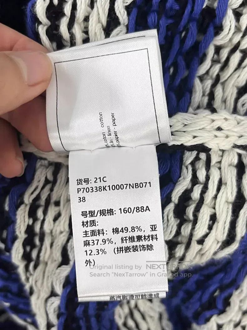 Chanel Chanel Blue and white striped knitted cardigan coat Size XS / US 0-2 / IT 36-38 - 6 Thumbnail