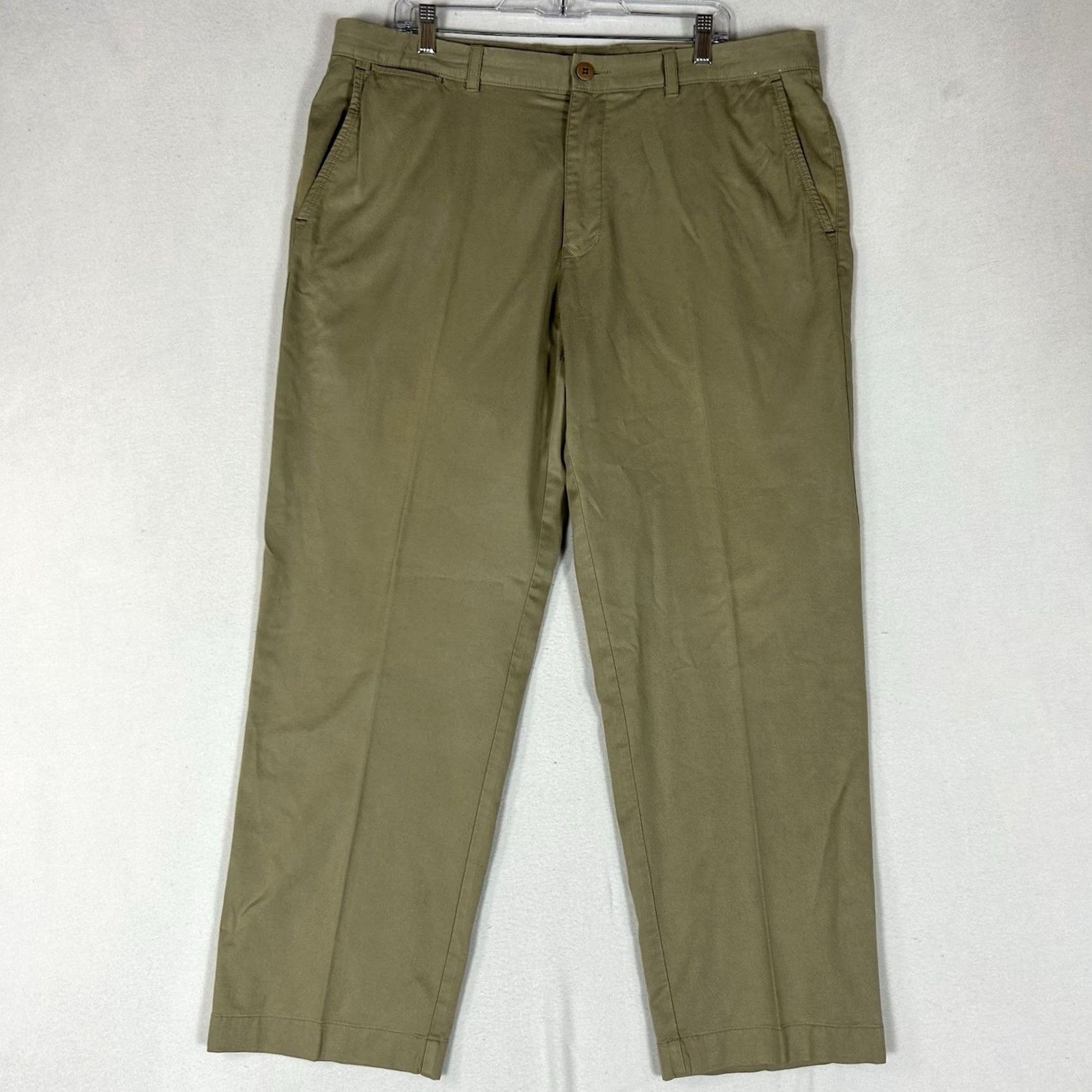Tommy Bahama Tommy Bahama Flat Front Chino Pants Men 38x30 Beige Khaki Golf Stretch Tencel Size US 38 / EU 54 - 2 Thumbnail