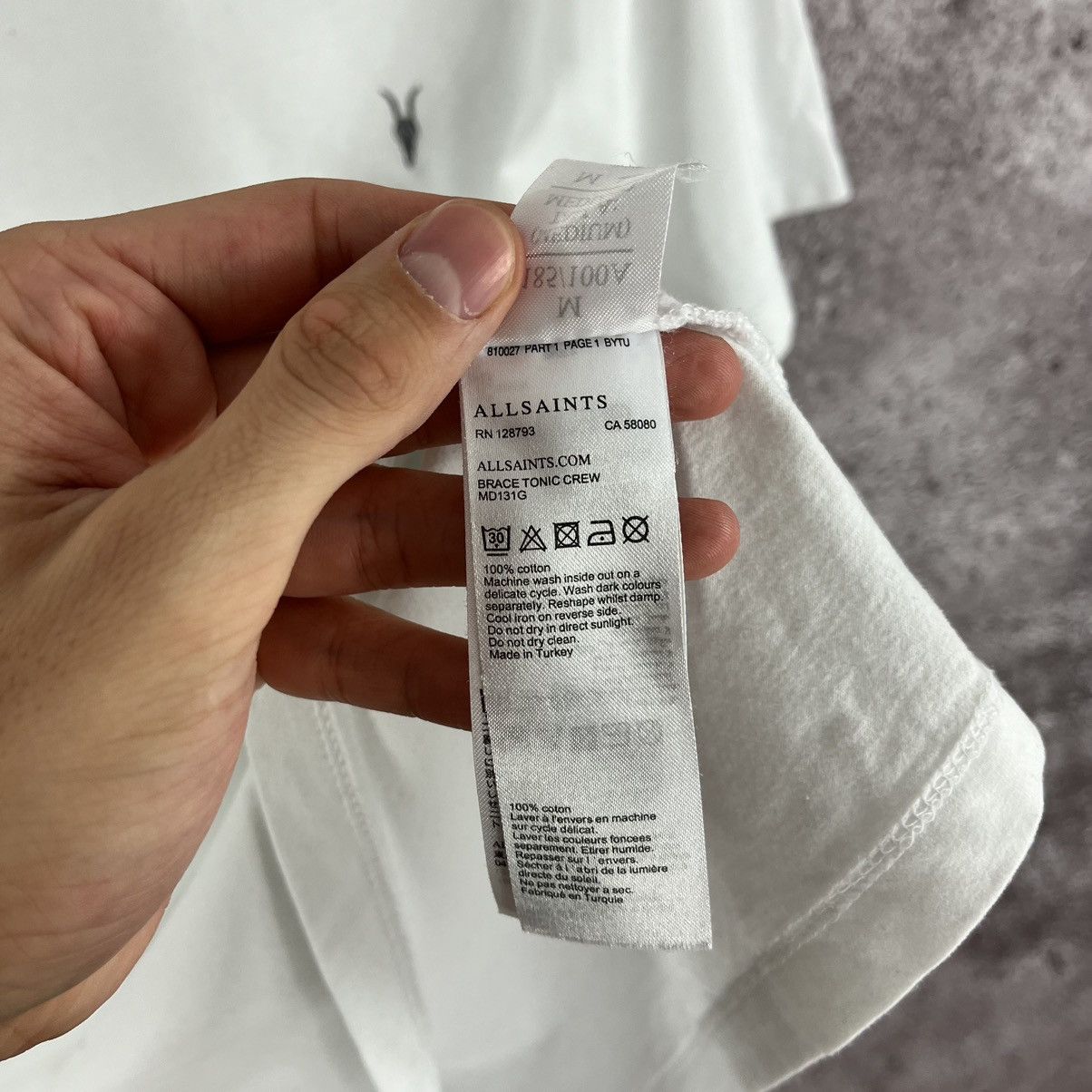 Allsaints Allsaints T-Shirt Basic Small Logo Embroidery Y2K White Sz M Size US M / EU 48-50 / 2 - 13 Thumbnail
