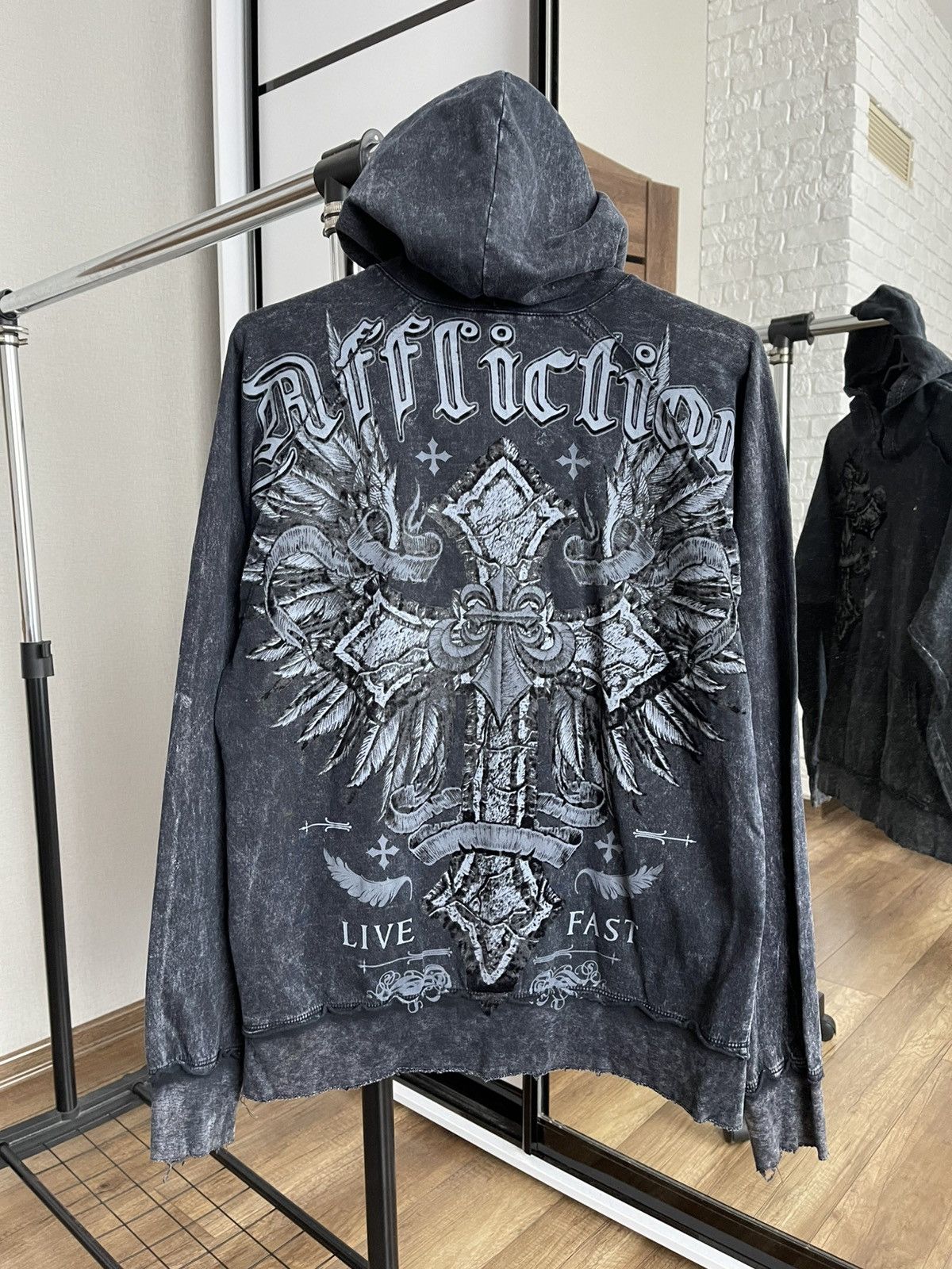 Affliction Affliction Live Fast Vintage Hoodie Pullover Y2K Logo Size US M / EU 48-50 / 2 - 1 Thumbnail