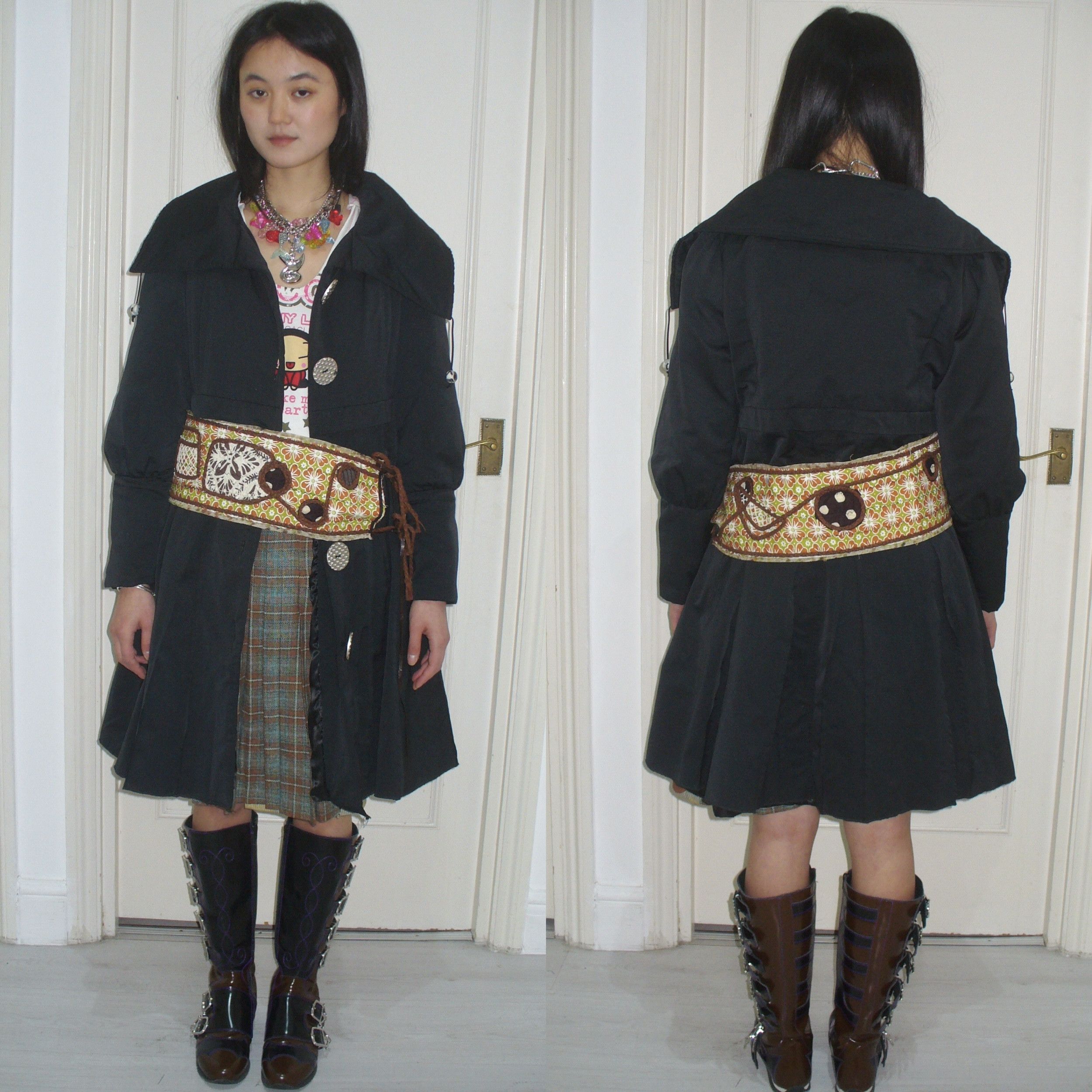 Other Vintage huge Peter Pan collar black padded dress coat Size M / US 6-8 / IT 42-44 - 2 Thumbnail