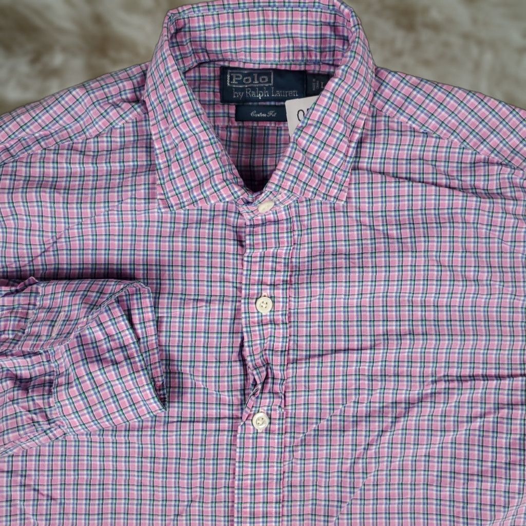 Ralph Lauren Ralph Lauren Shirt Mens Large Pink Plaid Button-Up Long Sleeve Casual / Workwear / Party / Travel / Formal / Business Size US L / EU 52-54 / 3 - 1 Thumbnail