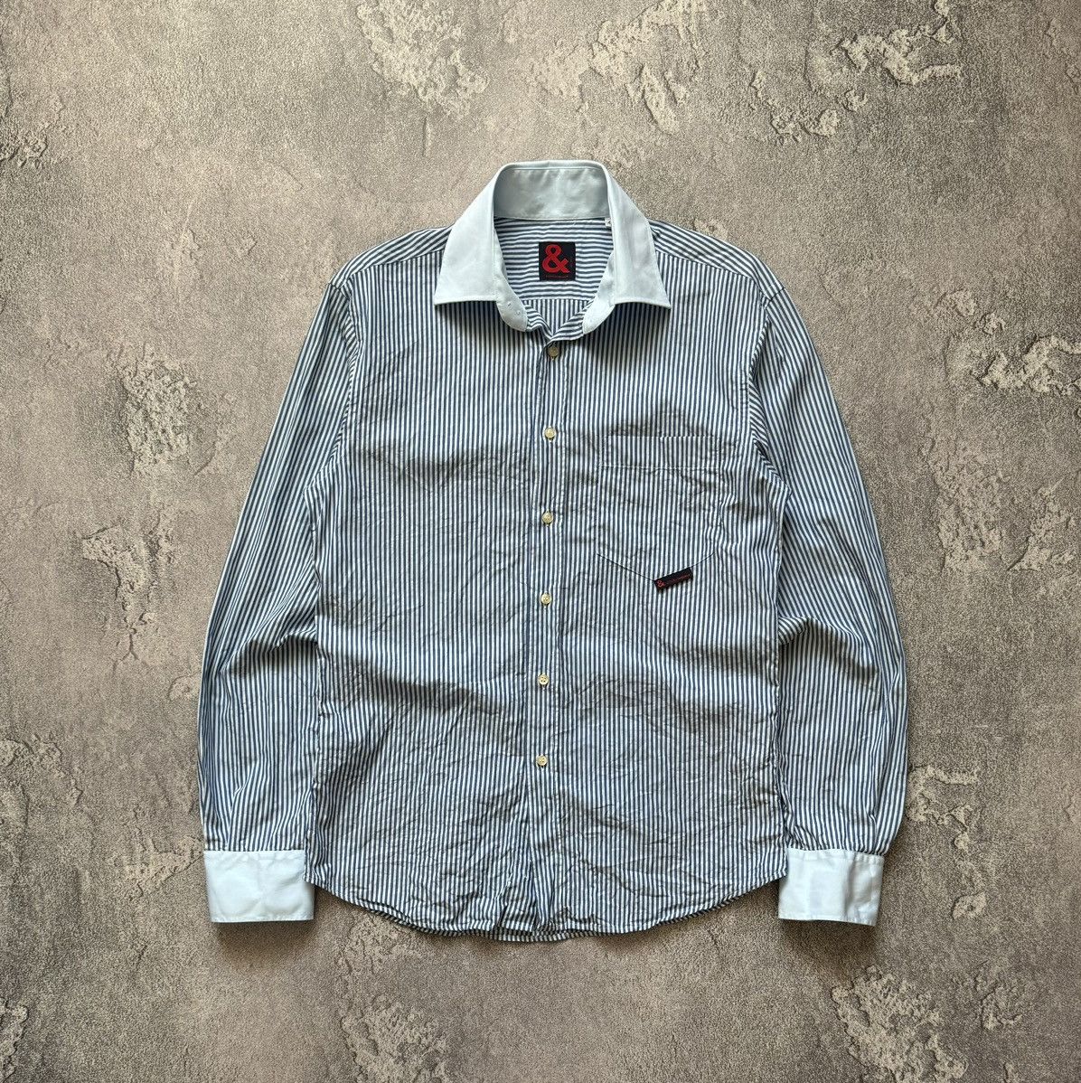 Dolce & Gabbana × Vintage Dolce & Gabbana M striped shirt button up polo long sleeve Size US M / EU 48-50 / 2 - 5 Thumbnail