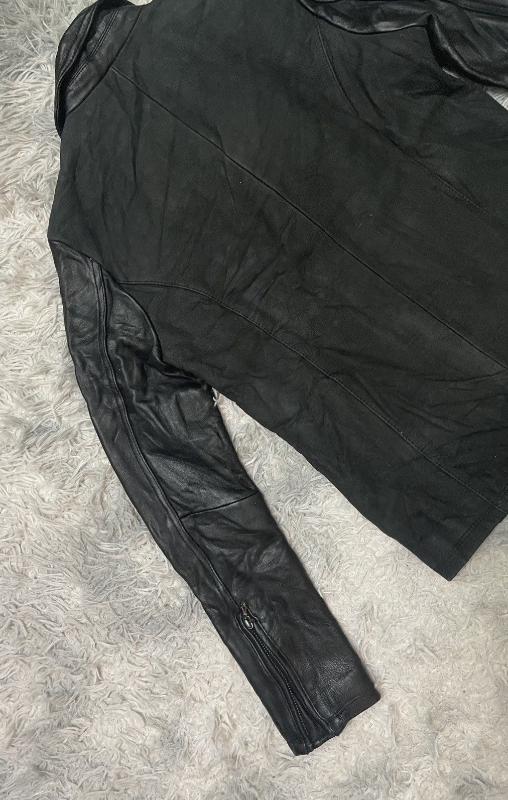 2000s GOSTAR DE FUGA COWHIDE AND SHEEP LEATHER JACKET RARE