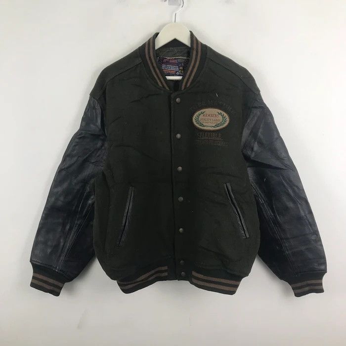 Vintage SY0033 VTG MACHOPE LEATHER SLEEVE VARSITY JACKET Size US L / EU 52-54 / 3 - 2 Thumbnail